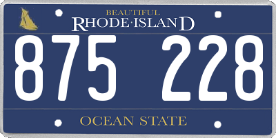 RI license plate 875228