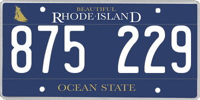 RI license plate 875229