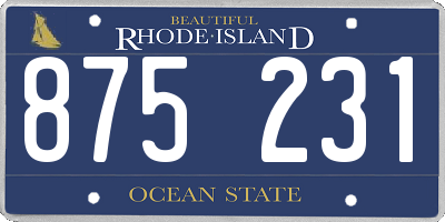 RI license plate 875231