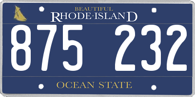 RI license plate 875232