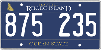 RI license plate 875235