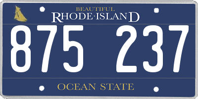 RI license plate 875237