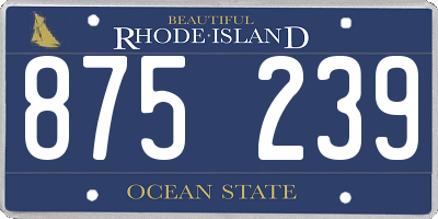 RI license plate 875239