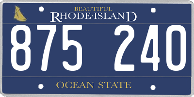 RI license plate 875240
