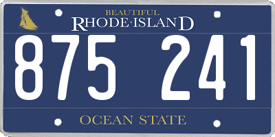 RI license plate 875241
