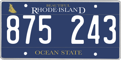 RI license plate 875243