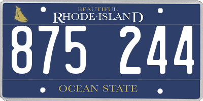 RI license plate 875244