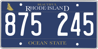 RI license plate 875245