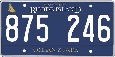 RI license plate 875246