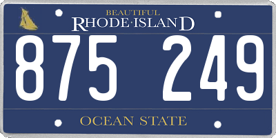 RI license plate 875249