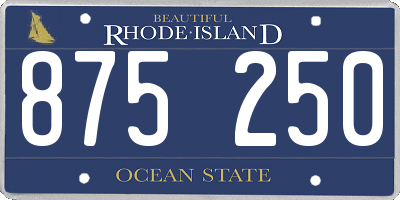 RI license plate 875250