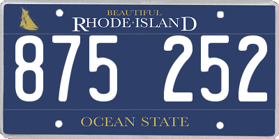 RI license plate 875252