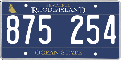 RI license plate 875254