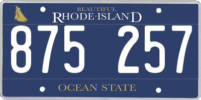 RI license plate 875257