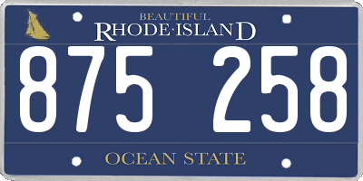RI license plate 875258