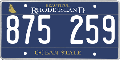 RI license plate 875259