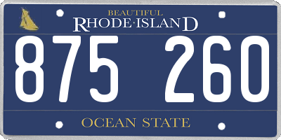 RI license plate 875260