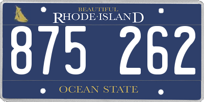 RI license plate 875262