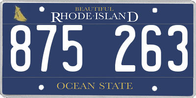 RI license plate 875263