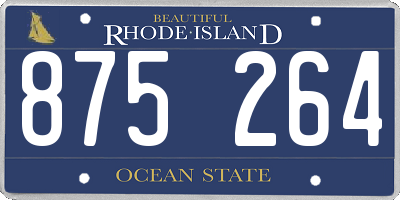 RI license plate 875264