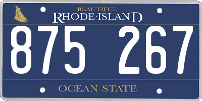RI license plate 875267