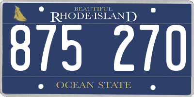 RI license plate 875270