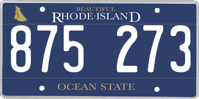 RI license plate 875273