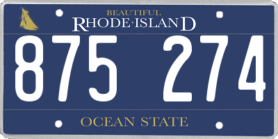 RI license plate 875274