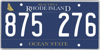 RI license plate 875276
