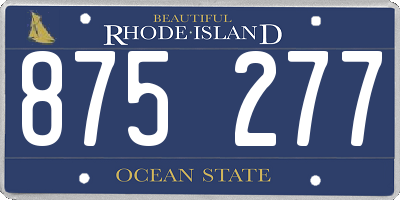 RI license plate 875277