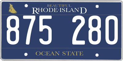 RI license plate 875280