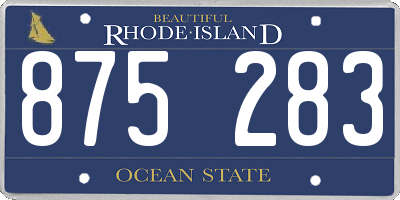 RI license plate 875283