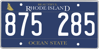 RI license plate 875285