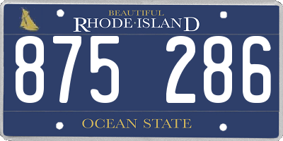 RI license plate 875286