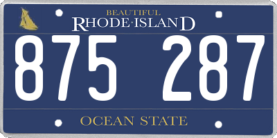 RI license plate 875287