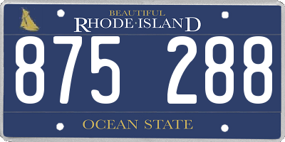 RI license plate 875288