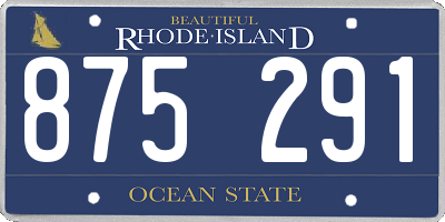 RI license plate 875291