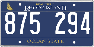 RI license plate 875294