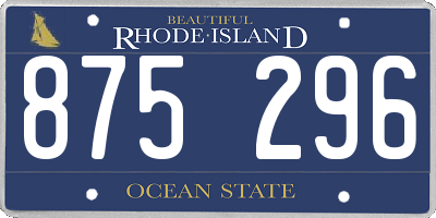 RI license plate 875296