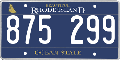 RI license plate 875299
