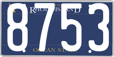 RI license plate 8753