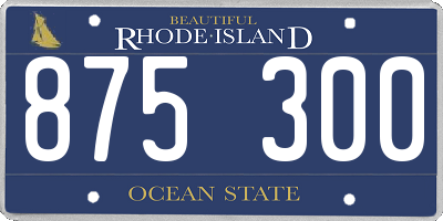 RI license plate 875300