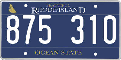 RI license plate 875310