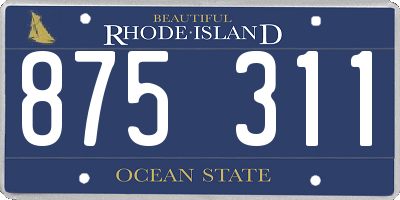RI license plate 875311