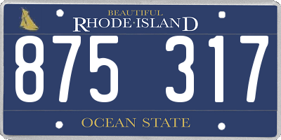 RI license plate 875317