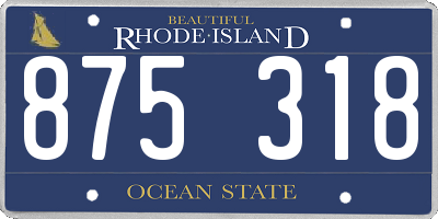 RI license plate 875318