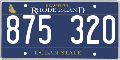 RI license plate 875320