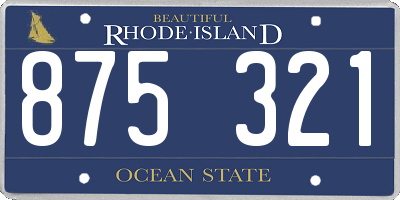 RI license plate 875321