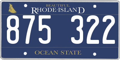 RI license plate 875322
