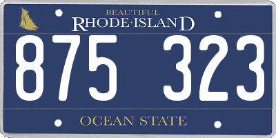 RI license plate 875323